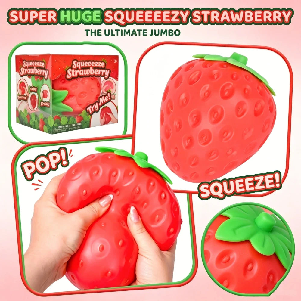 Jumbo Strawberry Slow Rising Stress Toy