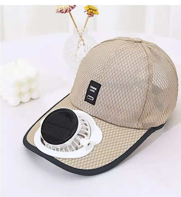 Summer Men Women Mesh Baseball Hat Sun Block Baseball Hat With Solar Fan USB Charging Fan